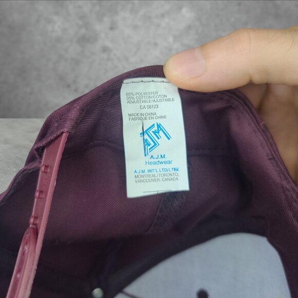 Vintage 90s 'Orangeville Motors' burgundy snapback hat - Picture 3 of 3